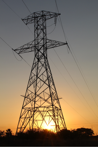 Transmission Tower in Sunset